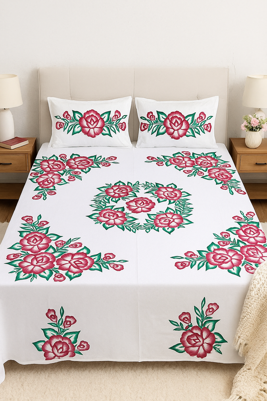 HAND PRIND BEDSHEET KUSHAN COVER