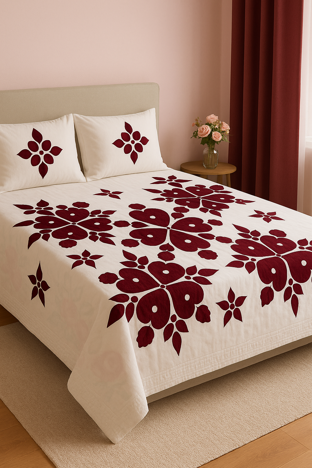 HAND PRINT BEDSHEET &  KUSHAN COVER M.ROON