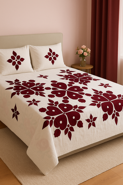 HAND PRINT BEDSHEET &  KUSHAN COVER M.ROON