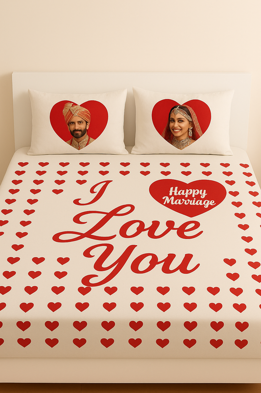HAND PRINT BEDSHEET & KUSHAN COVER